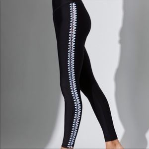 Carbon 38 Crochet Panel Leggings Size M